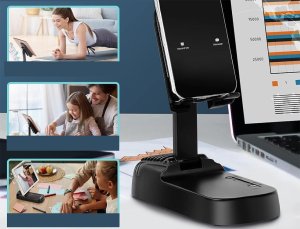 Głośnik stojak pod telefon uchwyt teleskopowy bluetooth powerbank podstawka 4