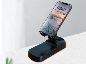 Głośnik stojak pod telefon uchwyt teleskopowy bluetooth powerbank podstawka 7