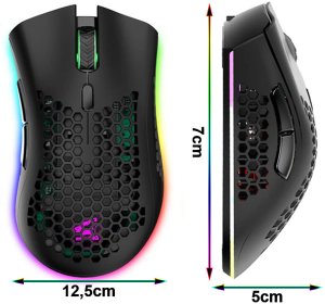 Myszka bezprzewodowa 2,4 ghz mysz do laptopa sensor optyczny podświetlenie 5