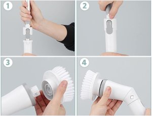 Elektryczna szczotka obrotowa do fug kafli mop z 6 końcówkami tornado 3