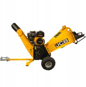 JCB Tools Rębak Spalinowy Do Ogrodu Gałęzi 100 mm 7.5 KM Rozdrabniacz Drewna Z Wyrzutnikiem 360 Koła Terenowe Zaczep Holowniczy 2