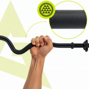 Gryf łamany olimpijski 120 cm sztanga ze stali, gwintowany, zaciski 25 mm UNIWERSALNY 12