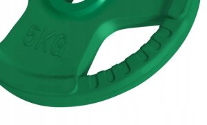 Zestaw 6x5 kg obciążenia gumowane z uchwytem 50/51 mm 3