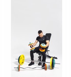 Zestaw 6x5 kg obciążenia gumowane z uchwytem 50/51 mm 5