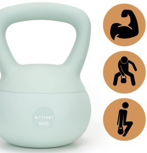 Kettlebell miękki 6 kg kula odważnik hantla ciężar do ćwiczeń fitness, turkusowy UNIWERSALNY 20