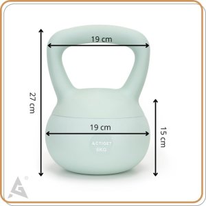 Kettlebell miękki 6 kg kula odważnik hantla ciężar do ćwiczeń fitness, turkusowy UNIWERSALNY 22