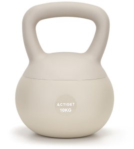 Kettlebell miękki 10 kg kula odważnik hantla ciężar do ćwiczeń fitness, beżowy UNIWERSALNY 17