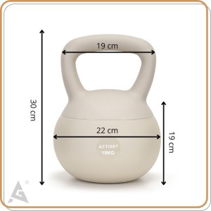 Kettlebell miękki 10 kg kula odważnik hantla ciężar do ćwiczeń fitness, beżowy UNIWERSALNY 22