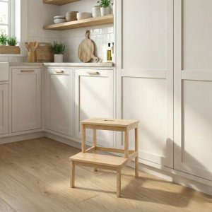 P&C Bambusowy taboret ze schodkiem KROK, wys. 46 cm 2