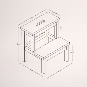 Bambusowy taboret ze schodkiem KROK, wys. 46 cm 8