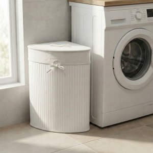 Narożny kosz na pranie ARCO, bambus, 60 l 7