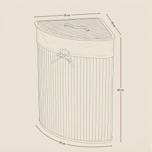 Narożny kosz na pranie ARCO, bambus, 60 l 8