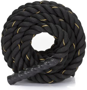 Lina treningowa do crossfit 9 m Battle Rope Power do ćwiczeń siłowych czarna UNIWERSALNY 17