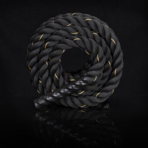 Lina treningowa do crossfit 9 m Battle Rope Power do ćwiczeń siłowych czarna UNIWERSALNY 18