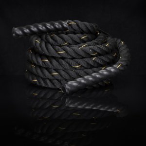 Lina treningowa do crossfit 9 m Battle Rope Power do ćwiczeń siłowych czarna UNIWERSALNY 19