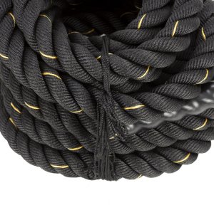 Lina treningowa do crossfit 9 m Battle Rope Power do ćwiczeń siłowych czarna UNIWERSALNY 24