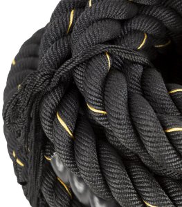 Lina treningowa do crossfit 9 m Battle Rope Power do ćwiczeń siłowych czarna UNIWERSALNY 25