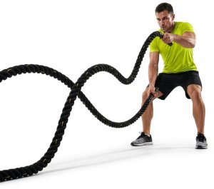 Lina treningowa do crossfit 9 m Battle Rope Power do ćwiczeń siłowych czarna UNIWERSALNY 3