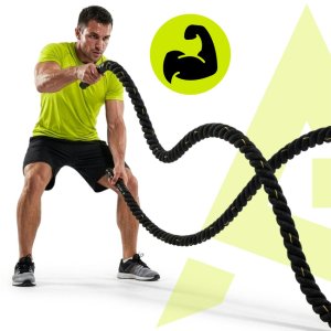 Lina treningowa do crossfit 9 m Battle Rope Power do ćwiczeń siłowych czarna UNIWERSALNY 7