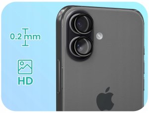 etumi 2x Szkło Na Aparat Do Apple iPhone 17 (Na Obiektywy, Czarne, Hartowane, 9H) 2