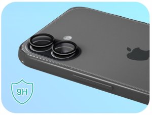 etumi 2x Szkło Na Aparat Do Apple iPhone 17 (Na Obiektywy, Czarne, Hartowane, 9H) 4