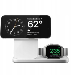 NOMAD Stand One Max - bezprzewodowa ładowarka Qi2, 25W do trzech urządzeń kompatybilna z MagSafe, 4 gen. (silver) 2