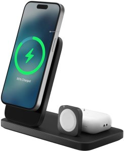 NOMAD Stand One Max - bezprzewodowa ładowarka Qi2, 25W do trzech urządzeń kompatybilna z MagSafe, 4 gen. (carbide) 5