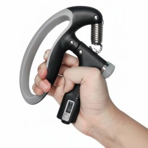 Ściskacz do rąk z regulacją oporu 10-100 kg licznik ruchu, do ćwiczeń dłoni, rehabilitacji szaro-czarny UNIWERSALNY 11