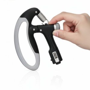 Ściskacz do rąk z regulacją oporu 10-100 kg licznik ruchu, do ćwiczeń dłoni, rehabilitacji szaro-czarny UNIWERSALNY 12