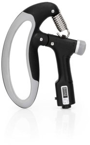 Ściskacz do rąk z regulacją oporu 10-100 kg licznik ruchu, do ćwiczeń dłoni, rehabilitacji szaro-czarny UNIWERSALNY 2