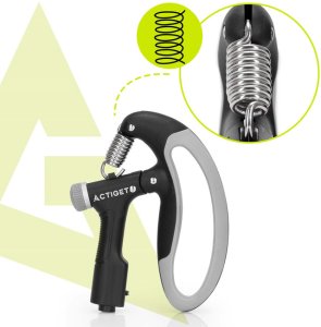 Ściskacz do rąk z regulacją oporu 10-100 kg licznik ruchu, do ćwiczeń dłoni, rehabilitacji szaro-czarny UNIWERSALNY 4