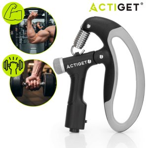 Ściskacz do rąk z regulacją oporu 10-100 kg licznik ruchu, do ćwiczeń dłoni, rehabilitacji szaro-czarny UNIWERSALNY 6