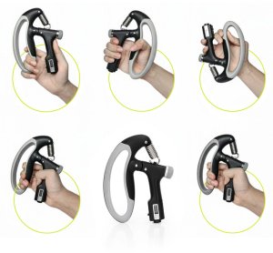 Ściskacz do rąk z regulacją oporu 10-100 kg licznik ruchu, do ćwiczeń dłoni, rehabilitacji szaro-czarny UNIWERSALNY 7