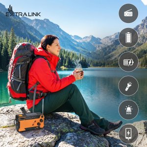 Radio ExtraLink EXTRALINK RADIO AWARYJNE SOLARNE Z KORBKĄ DYNAMO POWERBANK 4000MAH Z LATARKĄ SOS SR-4000 26