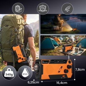Radio ExtraLink EXTRALINK RADIO AWARYJNE SOLARNE Z KORBKĄ DYNAMO POWERBANK 4000MAH Z LATARKĄ SOS SR-4000 28