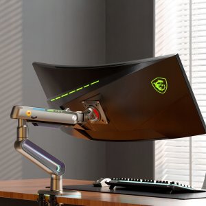 F6-XJ Sakura Pink Podświetlenie RGB Gamingowy mocny uchwyt biurkowy do dużych monitorów 32-60 cali 11