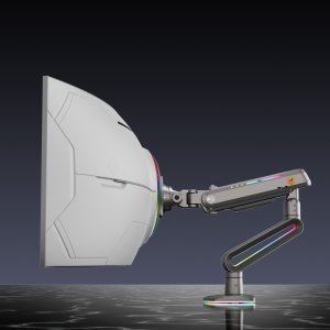 F6-XK Moss Green Podświetlenie RGB Gamingowy mocny uchwyt biurkowy do dużych monitorów 32-60 cali 14