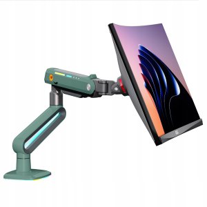 F6-XK Moss Green Podświetlenie RGB Gamingowy mocny uchwyt biurkowy do dużych monitorów 32-60 cali 2