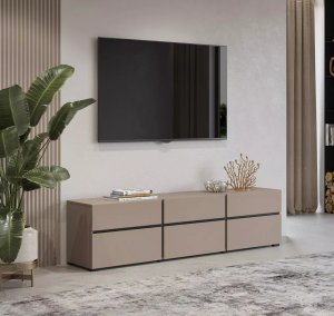 Szafka RTV CROSS 3K3S 180cm congo/czarna HELVETIA 5