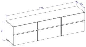Szafka RTV CROSS 3K3S 180cm congo/czarna HELVETIA 7
