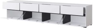 Szafka RTV CROSS 4K4S 225cm biała/czarna HELVETIA 2