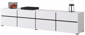 Szafka RTV CROSS 4K4S 225cm biała/czarna HELVETIA 4