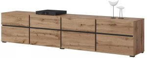 Szafka RTV CROSS 4K4S 225cm dąb wotan/czarna HELVETIA 3