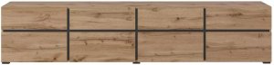 Szafka RTV CROSS 4K4S 225cm dąb wotan/czarna HELVETIA 4