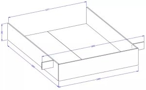 Łóżko HALLE 180x200 dąb wotan mat/czarne z pojemnikiem HELVETIA 8