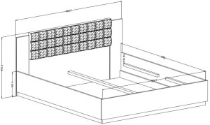 Łóżko SIGMA 180x200 dąb flagstaff miedziany/czarny mat z pojemnikiem HELVETIA 7