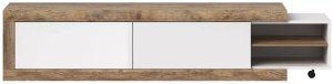 Szafka RTV SINTRA 2K 200(241)cm dąb samdal/biały połysk rozsuwana HELVETIA 2