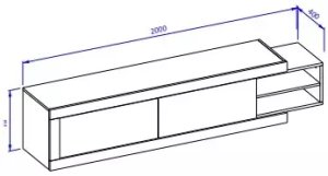 Szafka RTV SINTRA 2K 200(241)cm dąb samdal/biały połysk rozsuwana HELVETIA 7