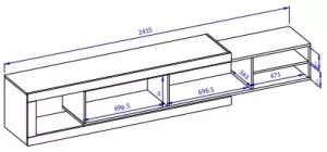 Szafka RTV SINTRA 2K 200(241)cm dąb samdal/biały połysk rozsuwana HELVETIA 8