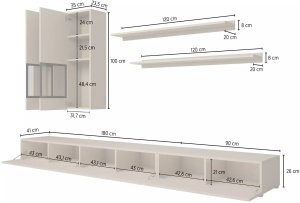 Helvetia Meblościanka BAROS 270cm orzech/czarna HELVETIA 4